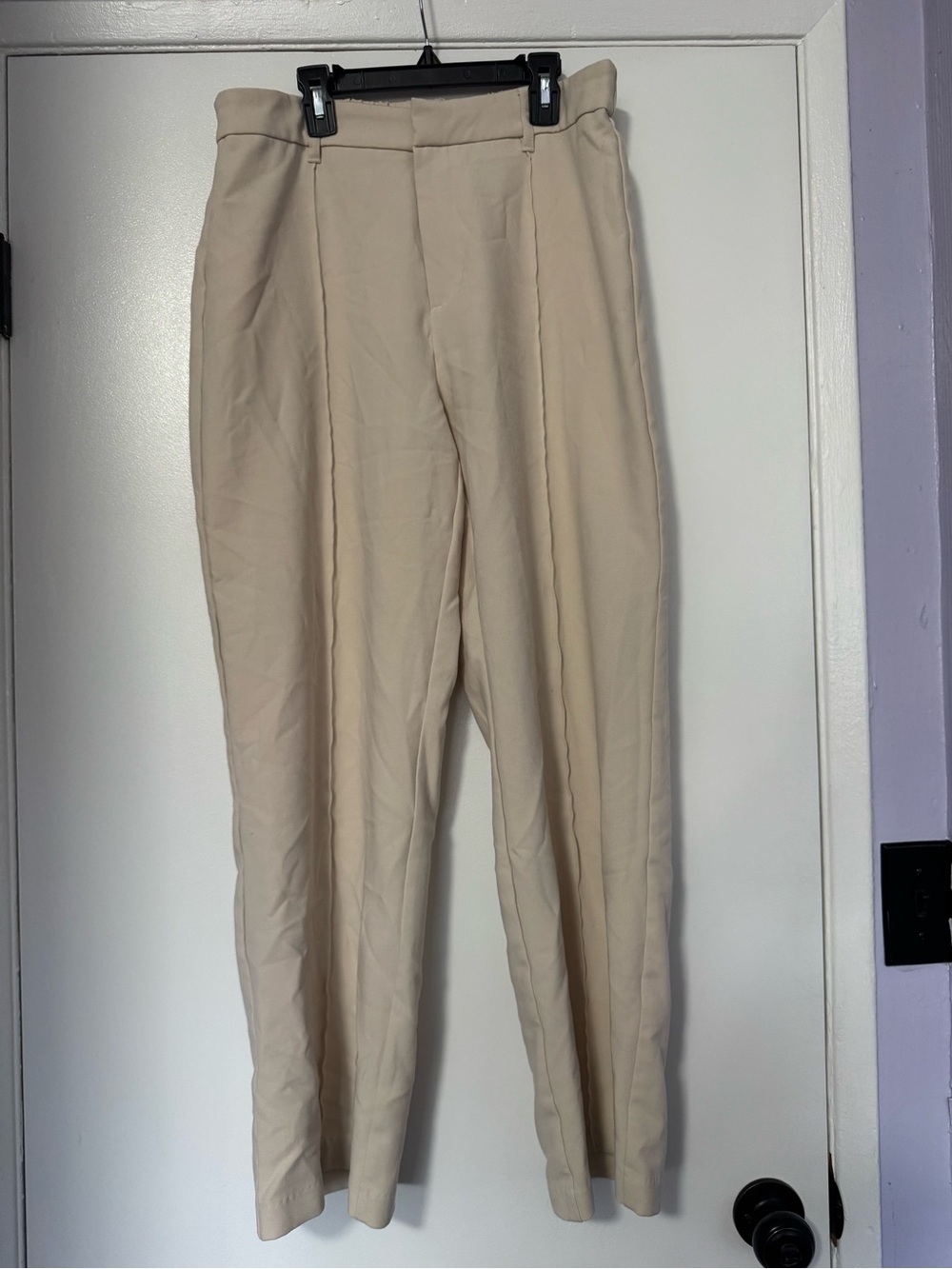 SO Women's Cream Straight-Leg Trousers
